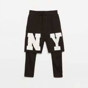 Zara Black and White NY Joggers